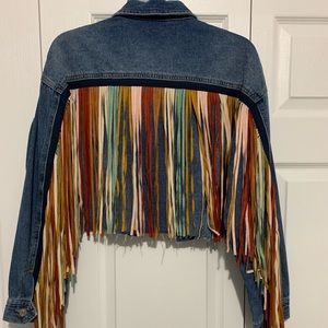 Fringe jean jacket
